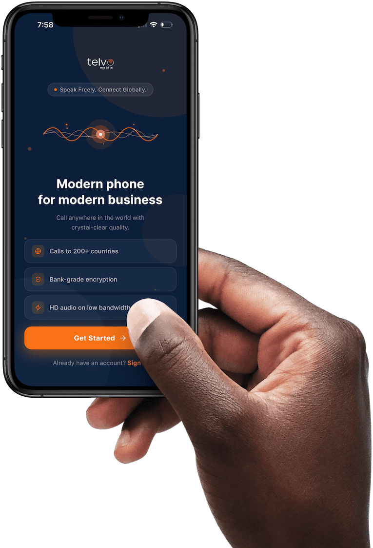 The Telvo app open on a phone